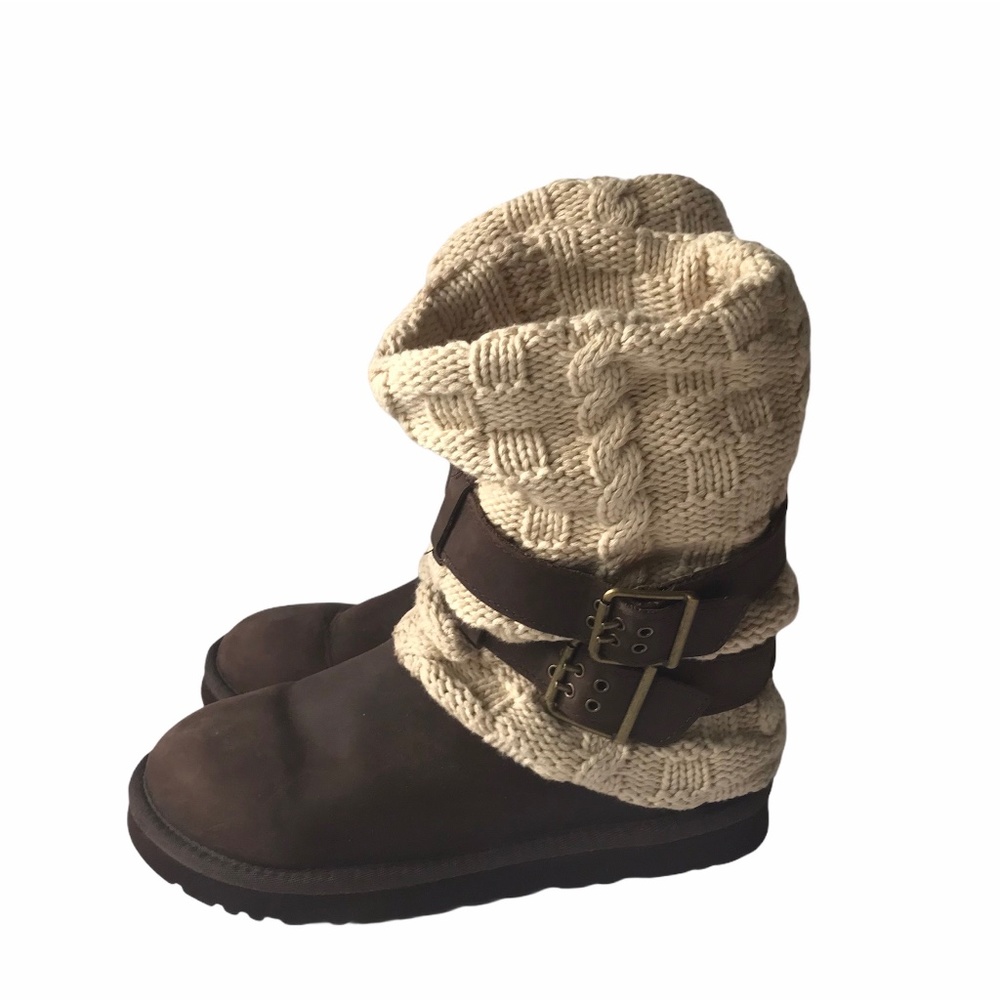 Ugg Australia Cassidee Buckle Cable Knit Boots 7 - Picture 3 of 10